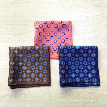 Wholesale Custom Print Hand Rolled Silk Pocket Squares for Men